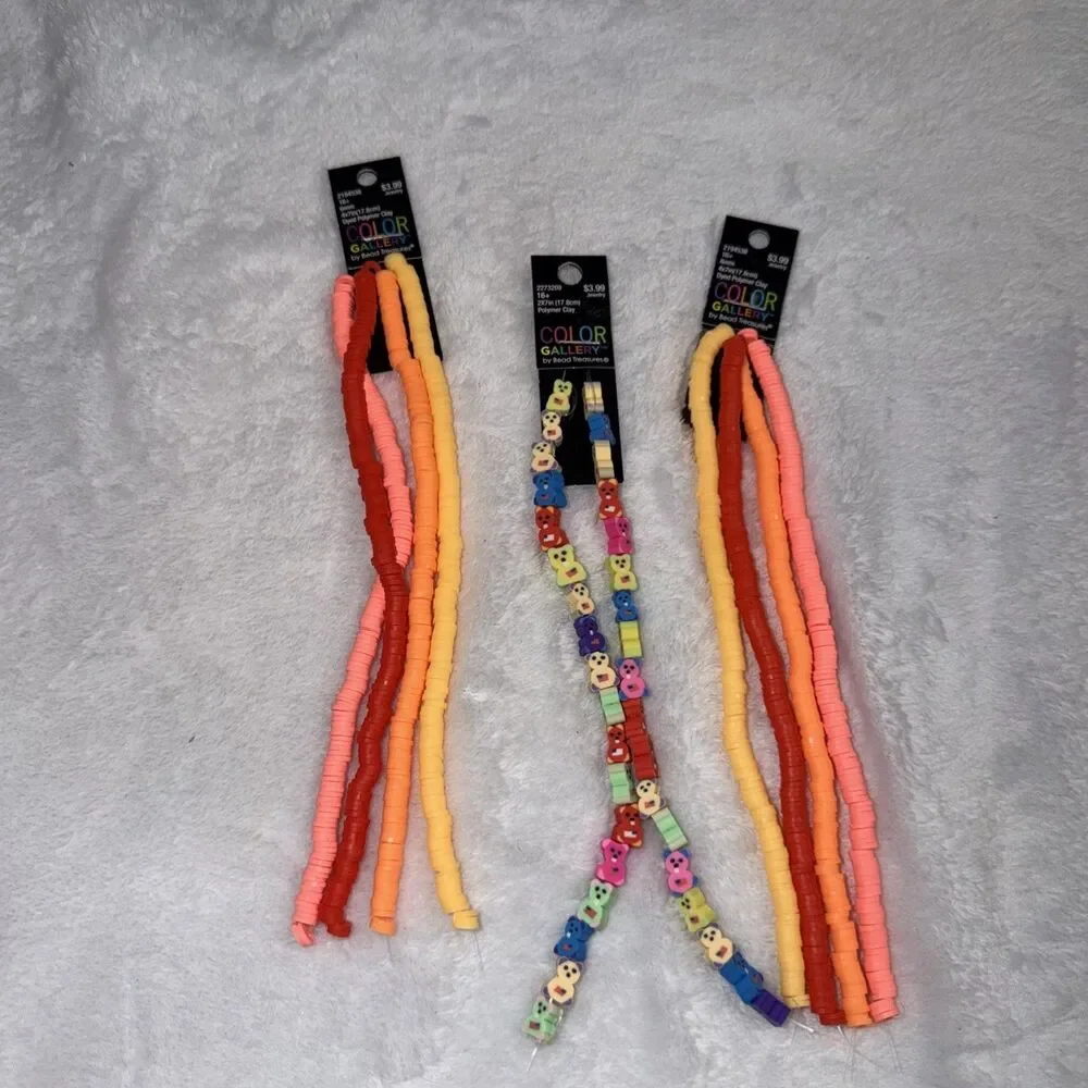 Vinyl Disc Beads 10 full strands of 200+ beads per strand New By Color Gallery